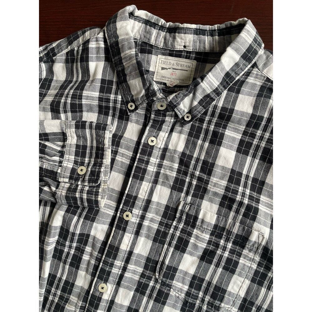 Field & Stream Mens Flannel Shirt Size 2XL Plaid Button-Up Long Sleeve